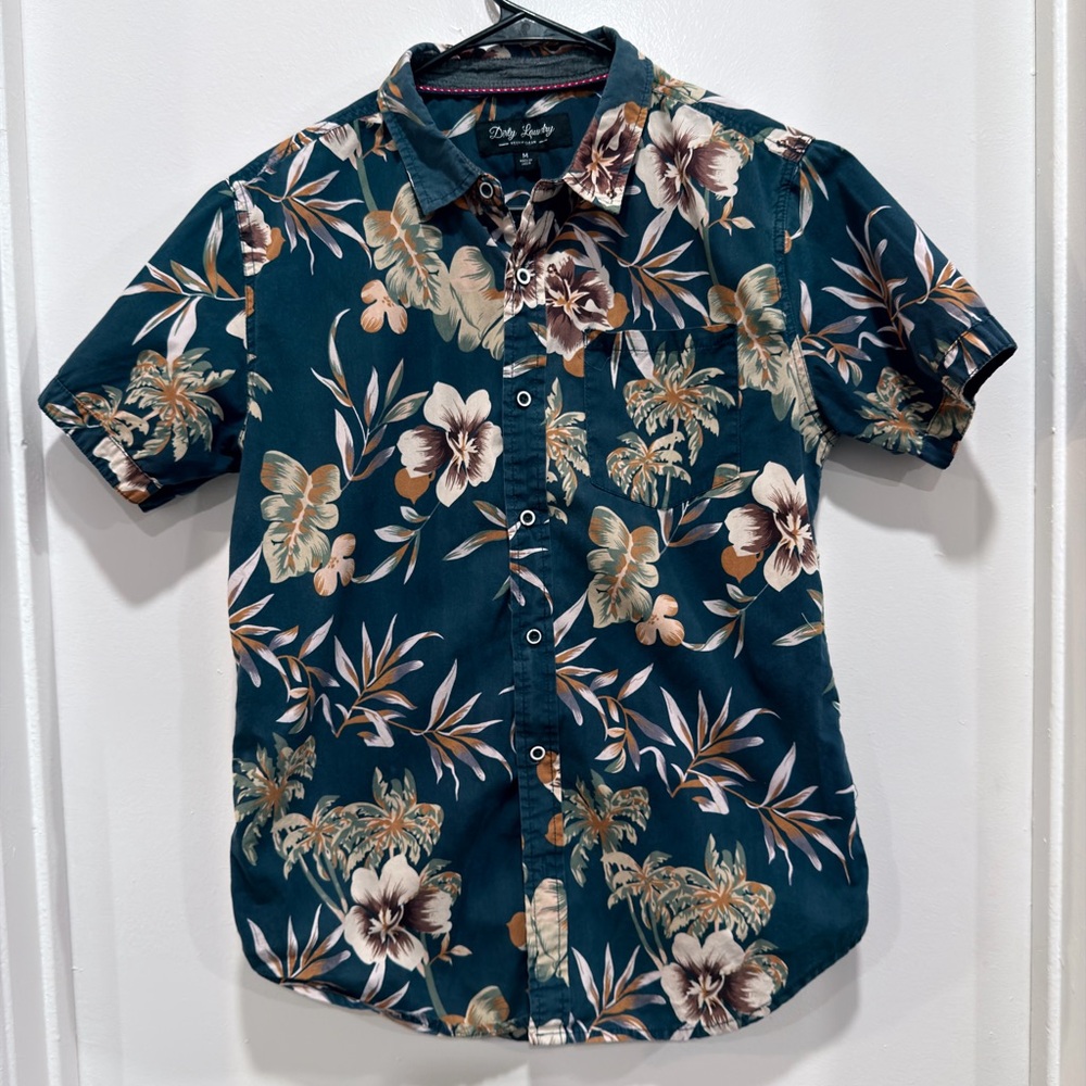 Dirty Laundry Teal Floral Button Down Shirt